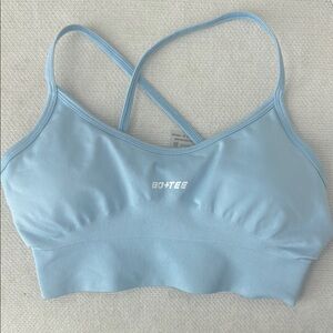 Blue Athletic Sports Bra with Minimalist Design